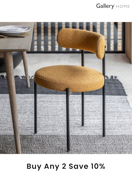 Gallery Home Yellow Everly Dining Chairs Set of 2 (B59126) | £340