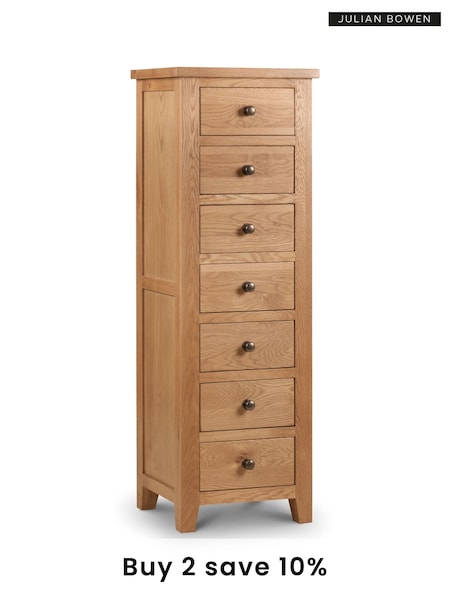 Julian Bowen Brown Marlborough 7 Drawer Chest (B59300) | £415