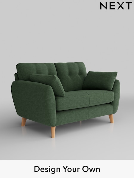 Fine Chenille Easy Clean/Mid Khaki Green Wilson Buttoned Back (B59584) | £850