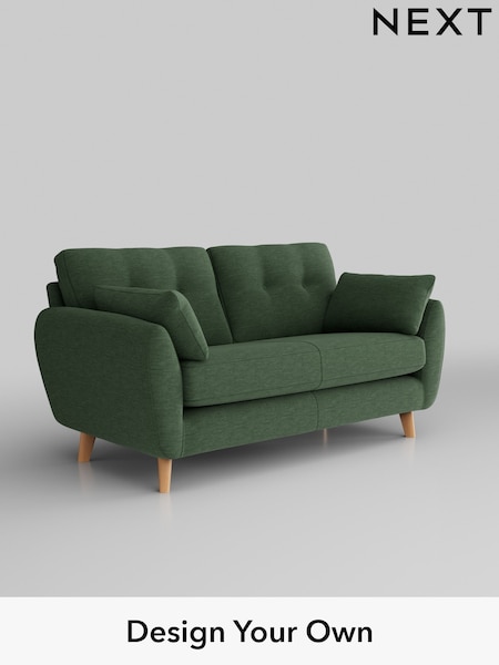 Fine Chenille Easy Clean/Mid Khaki Green Wilson Buttoned Back (B59584) | £950