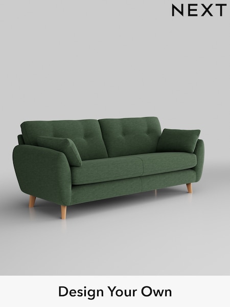 Fine Chenille Easy Clean/Mid Khaki Green Wilson Buttoned Back (B59584) | £1,150