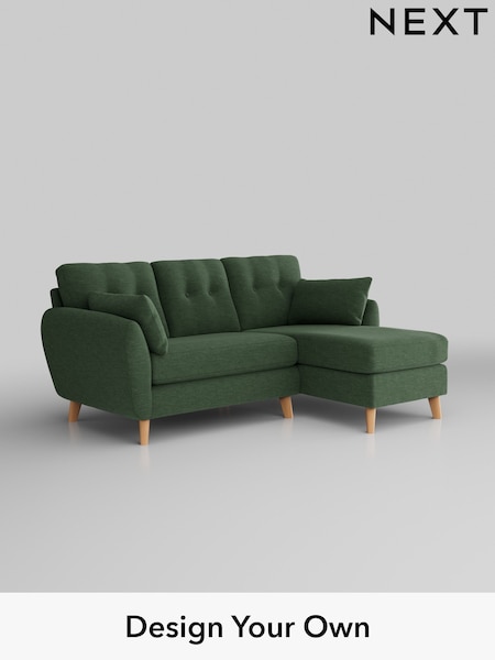 Fine Chenille Easy Clean/Mid Khaki Green Wilson Buttoned Back (B59584) | £1,575