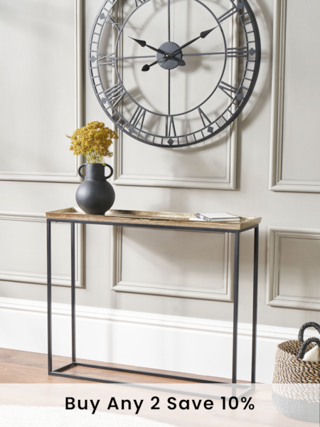 Pacific Gold Franklin Cast Metal Console Table (B59716) | £275