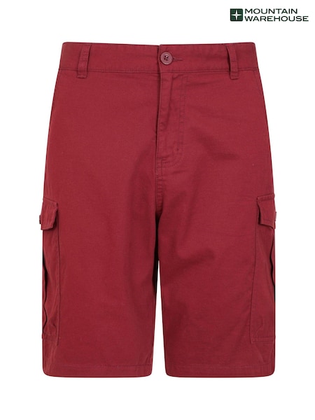 Mountain Warehouse Red Mens Lakeside 100% Cotton Cargo Shorts (B59993) | £32