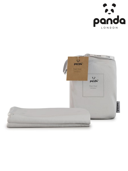 Panda London Set of 2 Pure White Kids Bamboo Viscose Fitted Cotbed Fitted Sheets (B60071) | £40