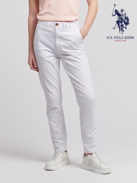 U.S. Polo Assn. White Womens Classic Chinos (B60585) | £50