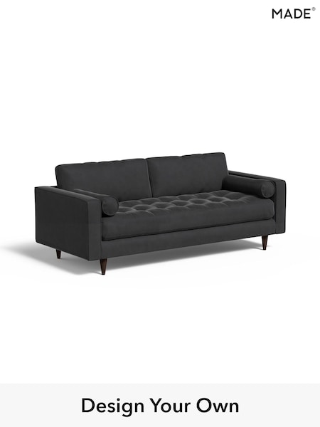 Matt Velvet Easy Clean/Charcoal Grey Scott By Made (B60604) | £1,099
