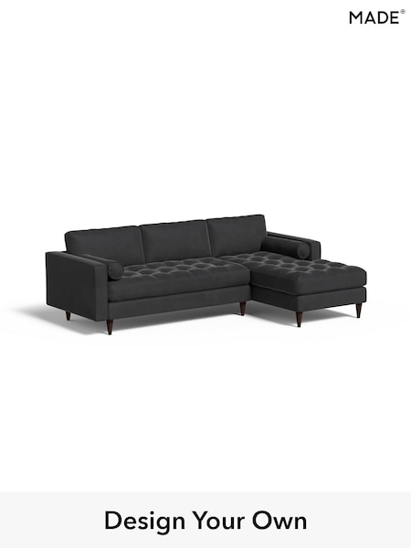 Matt Velvet Easy Clean/Charcoal Grey Scott By Made (B60604) | £1,775