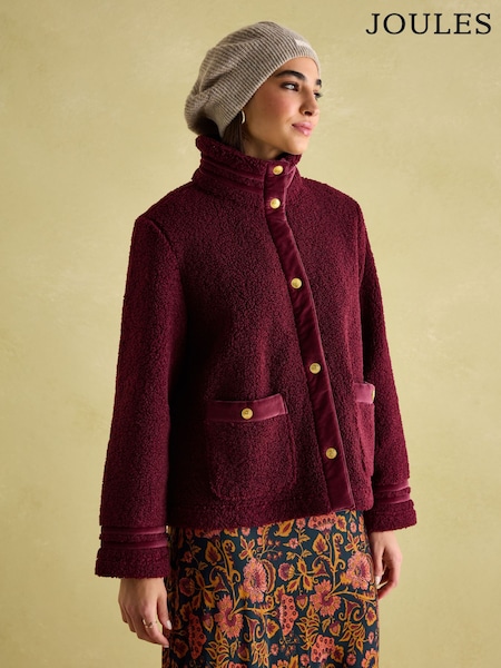 Joules Fleur Red Fleece Jacket (B60772) | £79.95