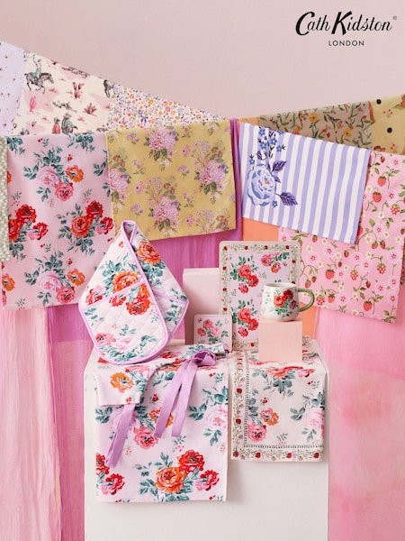 Cath Kidston Pink Archive Rose Easy Adjust 100% Cotton Apron (B60818) | £25