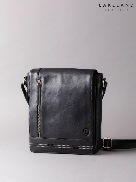Lakeland Leather Black Medium Keswick Messenger Bag (B60966) | £99