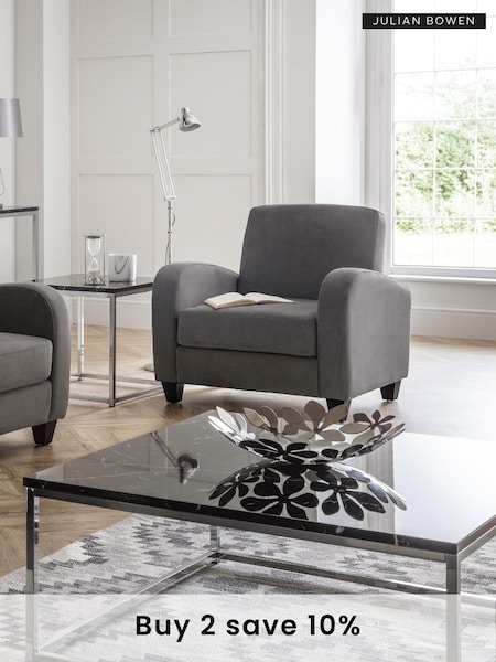 Julian Bowen Dusk Grey Vivo Chair In Chenille Chair (B61282) | £295