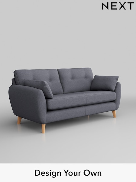 Tweedy Blend Easy Clean/Mid Slate Blue Wilson Buttoned Back (B61375) | £950