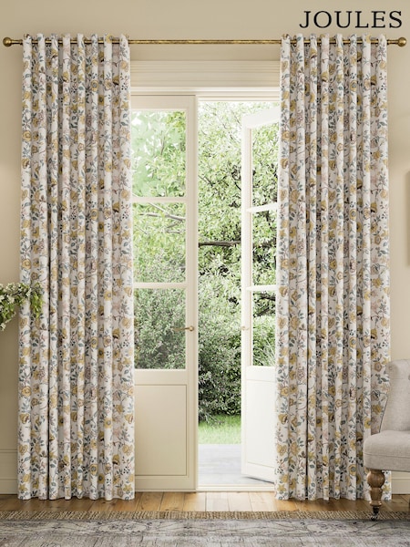 Joules Teal Indienne Floral Blackout Eyelet Eyelet Curtains (B61388) | £70 - £130