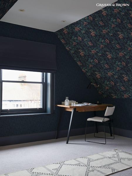 Graham & Brown Blue Organdy Silk Wallpaper Sample (B61607) | £1