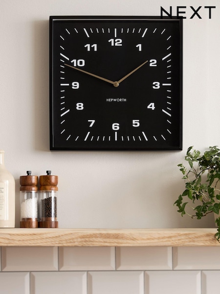 Black Square Wall Clock (B61696) | £42