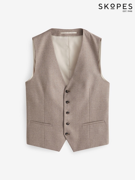 Skopes Natural Jodrell Marl Tweed Tailored Fit Suit Waistcoat (B61731) | £55