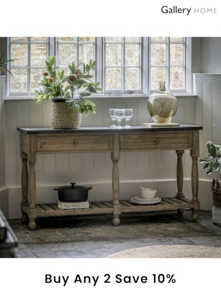 Gallery Home Natural Eastfield 2 Drawer Console Table (B61794) | £1,310