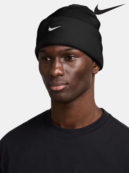 Nike Black Peak Swoosh Beanie (B61962) | £25