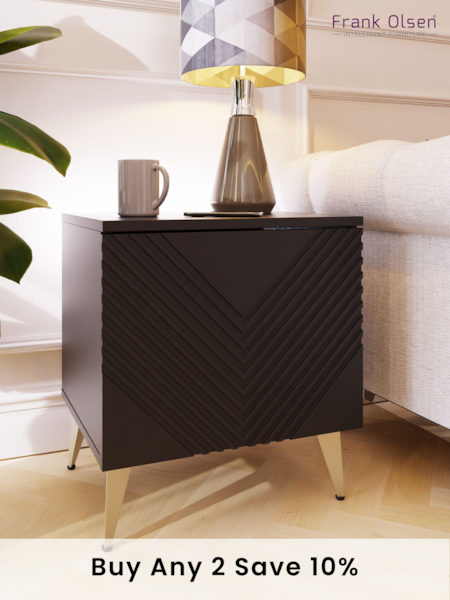 Frank Olsen Midnight Black AVA SMART Side Table (B61978) | £230