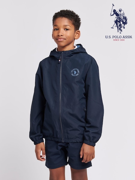 U.S. Polo Assn. Blue Boys Hooded Windbreaker (B62118) | £65 - £78