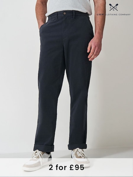 Crew Clothing Black Straight Chinos (B62409) | £65