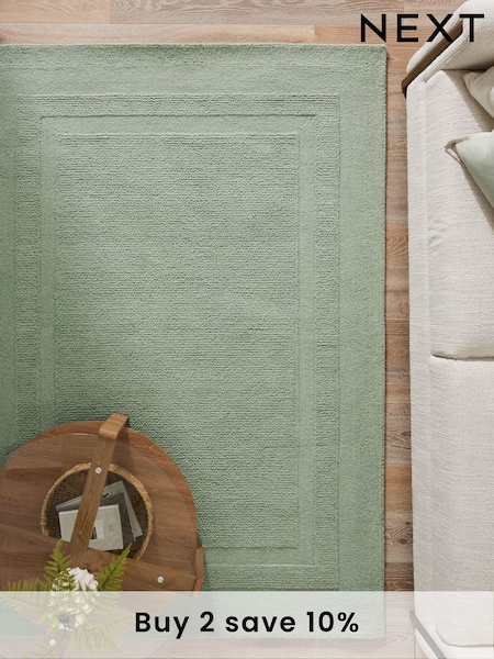 Sage Green Vienna Border Rug (B62425) | £90 - £310