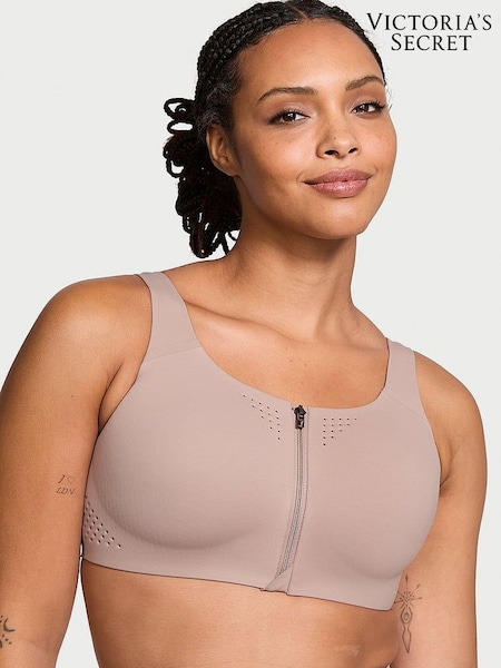 Victoria's Secret Candlelight Rose Nude Strappy Back Front Close Featherweight Max High Support Sports Bra (B62834) | £55