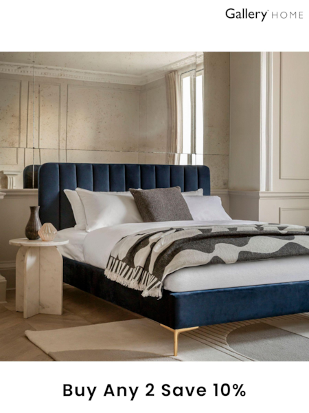 Gallery Home Purple Seaham Upholstered Velvet Bed (B63060) | £630 - £700