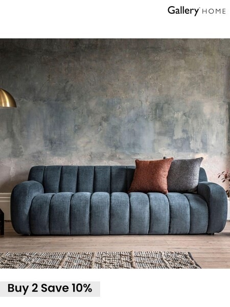 Gallery Home Dusty Blue Warwick 3 Seater Sofa (B63402) | £1,550