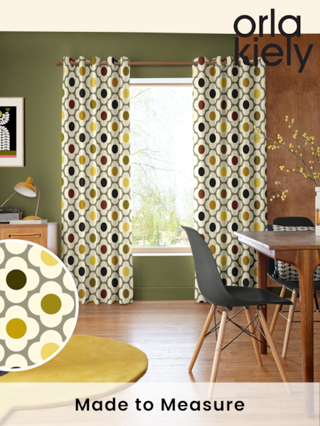 Orla Kiely Yellow Multi 100% Cotton Spot Flower Made to Measure Curtains (B63427) | £91