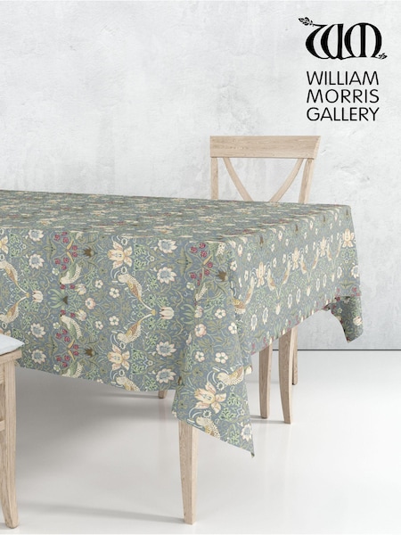 William Morris Gallery Blue Strawberry Thief 100% Cotton Wipe Clean Table Cloth (B63529) | £40 - £64
