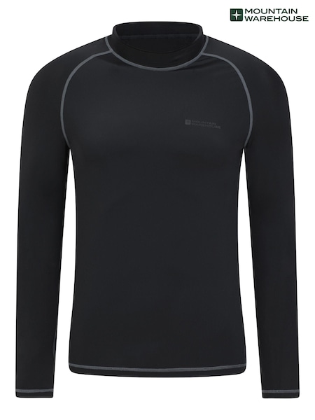 Mountain Warehouse Black Mens Long Sleeve Rash Vest (B63598) | £24