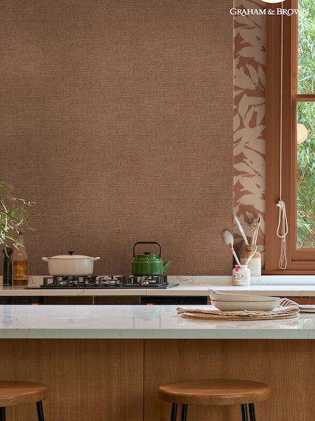 Graham & Brown Clay Rustic Weft Clay A4 Sample (B63612) | £1