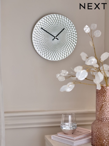 Silver Geo Clock (B63795) | £32
