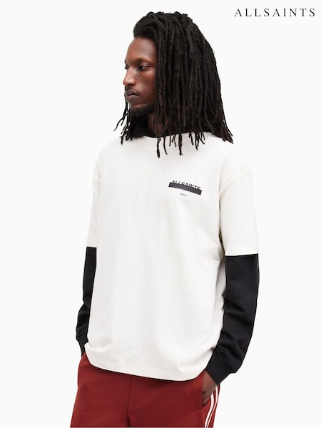 AllSaints White Redact Crew T-Shirt (B64195) | £55