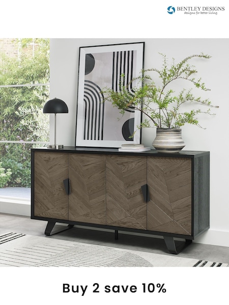 Bentley Designs Weathered Oak Peppercorn Emerson Wide Sideboard (B64445) | £900