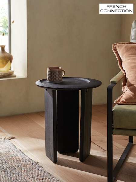 French Connection Black Mango Wood Ovate Side Table (B64620) | £150