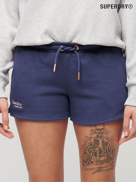 Superdry Blue 100% Cotton Essential Logo Shorts (B64685) | £35