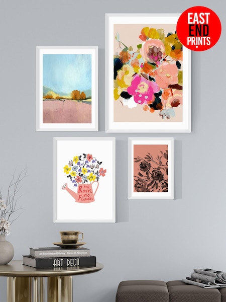 East End Prints White Summer Peach Wall Set (B64967) | £170
