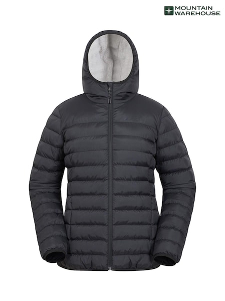 Mountain Warehouse Black Womens Seasons Water Resistant Faux Fur Lined Padded Jacket (B65098) | £80