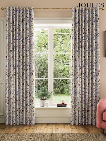 Joules Multi Festival Flowers Blackout Eyelet Curtains (B65712) | £70 - £130