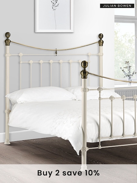 Julian Bowen Stone White Victoria Metal Bed (B65723) | £320 - £370