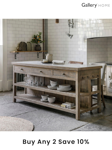 Gallery Home Natural Eastfield Kitchen Island Cabinets (B65950) | £2,129