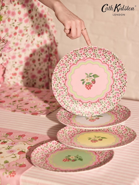 Cath Kidston Green Strawberry 12 Piece Melamine Picnic Set (B66060) | £50
