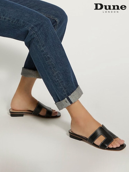 Dune London Black Standard Fit Loupe Smart Slider Sandals (B66288) | £95