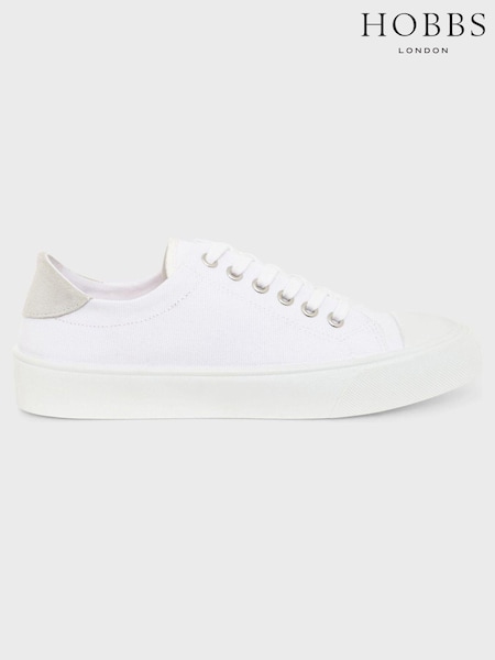 Hobbs White Kasia Plimsoll Trainers (B66611) | £49