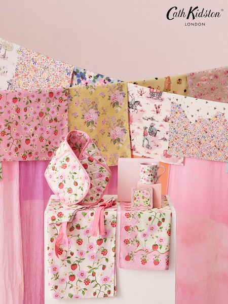Cath Kidston Pink Strawberry 100% Cotton Apron (B66782) | £25