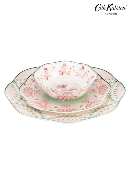 Cath Kidston Green Friendship Gardens 12 Piece Dinner Set (B67240) | £139