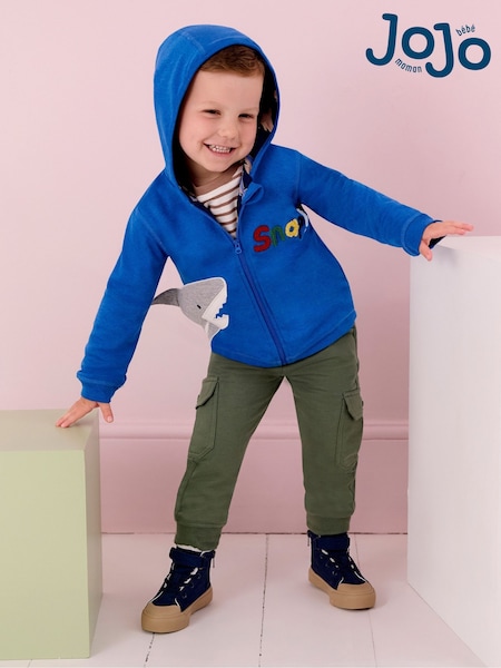JoJo Maman Bébé Navy Blue Canvas High Top Trainers (B67358) | £25.50 - £27.50